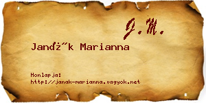 Janák Marianna névjegykártya